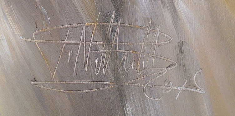 Signatur des Kunstmalers Peter Nottrott sowie Entstehungsjahr 
