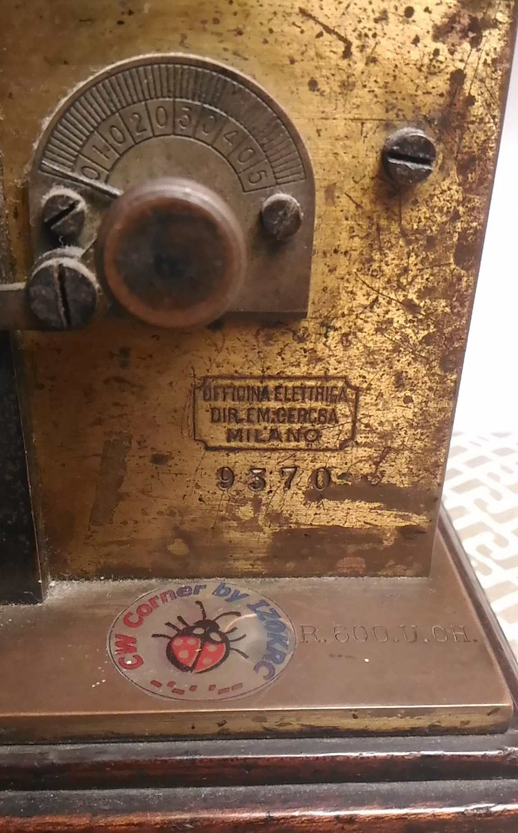 Telegraph registrator made by F.lli Gerosa - Particular of Factory write engraved with S/N 9370. Work with 600Ω