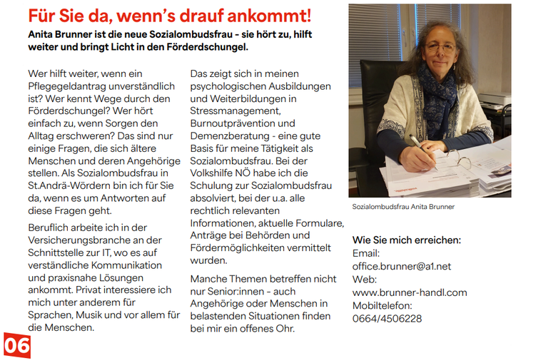 Sozialombudsfrau Anita Brunner