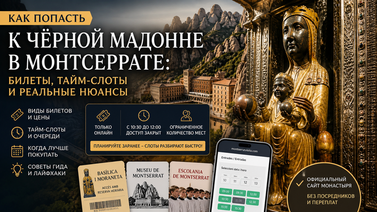 Билеты к La Moreneta в Монтсеррате: цены, тайм-слоты, очереди и ошибки туристов. Как попасть к Мадонне и не остаться без доступа