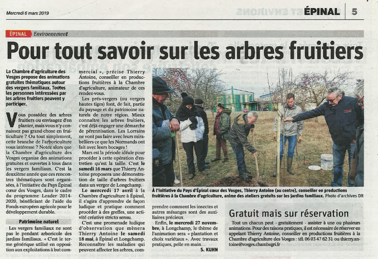 Projet "Animation pour l'entretien et la préservation des vergers traditionnels"