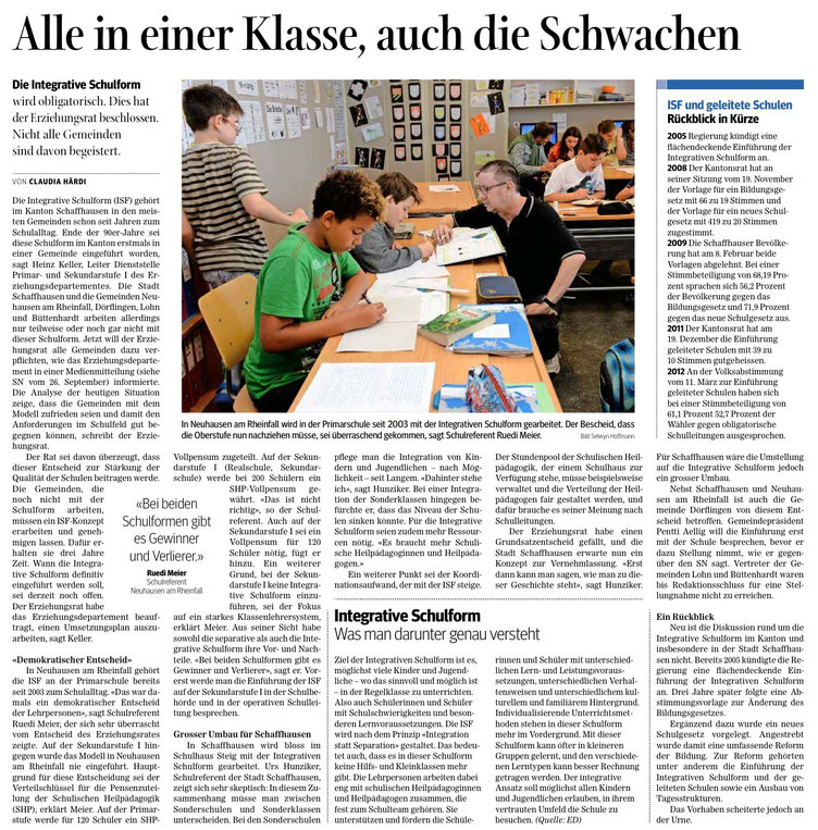 Quelle: Schaffhauser Nachrichten, 3. Oktober 2015