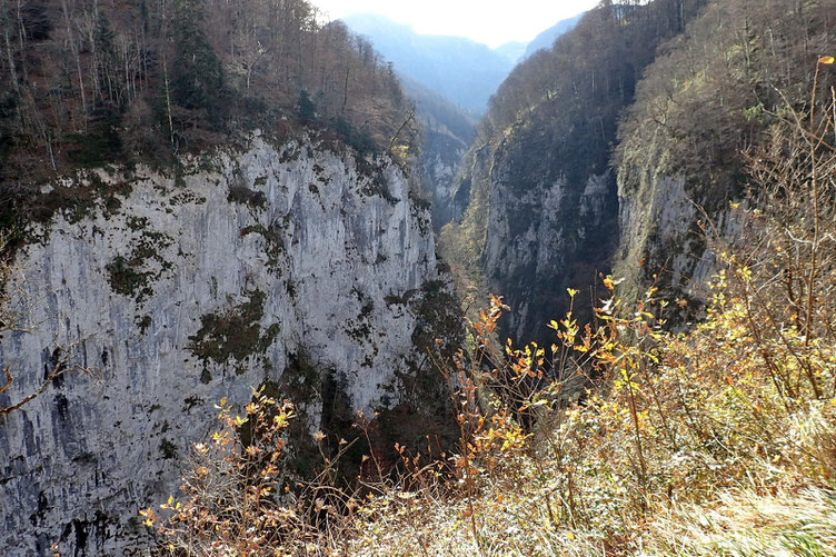 Jonction des deux canyons (Holtzarte et Olhadubi). Et bizaremment, la passerelle d'Holtzarte se trouve au dessus de l'Olhadubi...