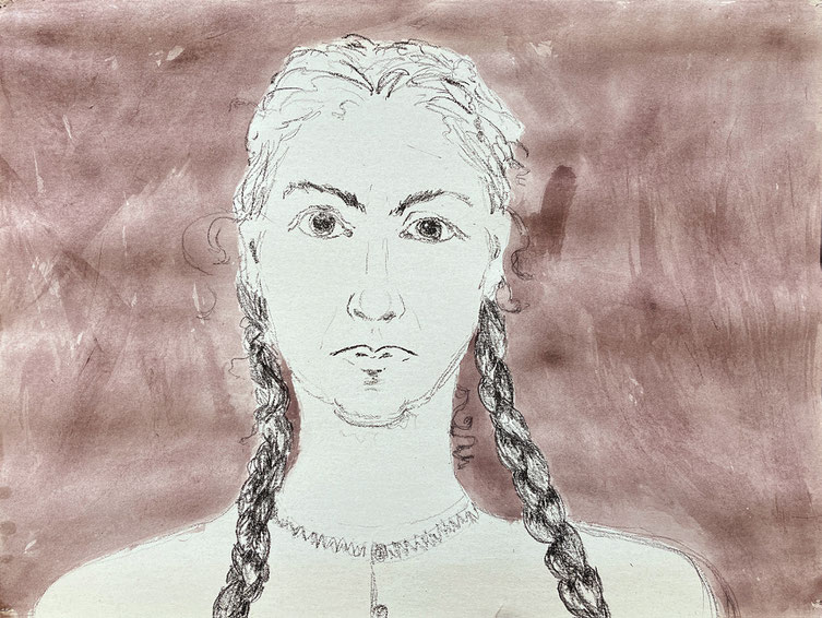 Bild des Monats September 2025: Susanne SELBST Ölkohle, Tempera, Acryl auf Karton 47,7 x 62,6 cm | Foto: Günter Wintgens