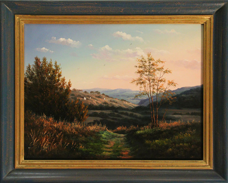"Landschaft im Abendlicht", 50 cm x 40 cm