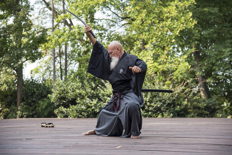 Sensei Maharishi sathyananda che mostra l' Ai Jutsu