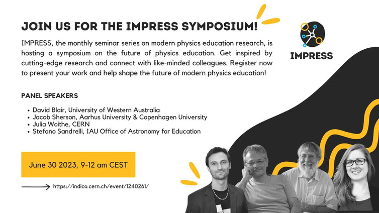 IMPRESS flyer featuring four portraits of David Blair, Jacob Kherson, Julia Woithe, Stefano Sandrelli