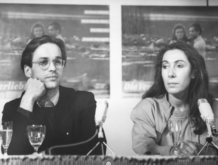 Horst-Günter Marx und Jeanine Meerapfel, Pressekonferenz «Die Verliebten» 1987 | Harry Croner (Fotograf) | Stadtmuseum Berlin