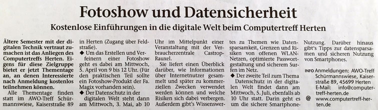 Hertener Allgemeine 27.3.2017