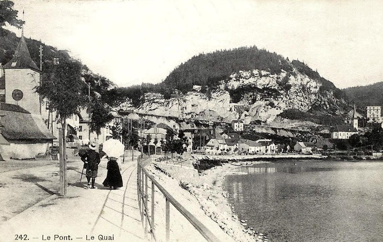 Der Spaziergang der Engländer. Der Anlegeplatz, hier während des Baus, wird 1903 fertig gestellt. Obstbäume sind soeben gepflanzt worden