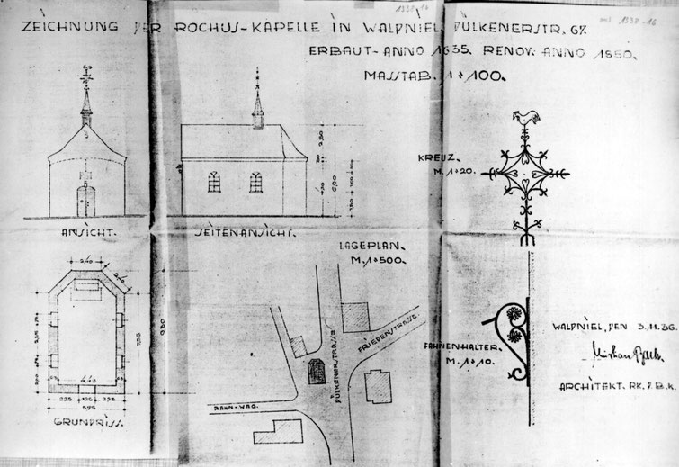 Rochuskapelle Plan Chr. Bach