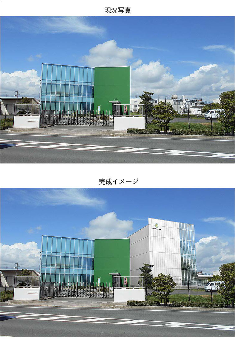 プラント工場フォトモンタージュ architectural rendering, photo montage