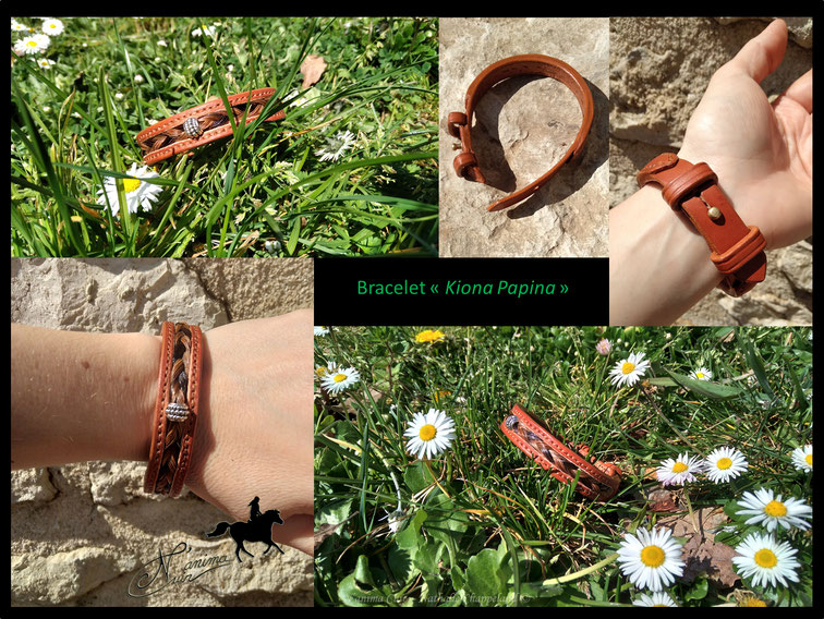 Bracelet "Kiona Papina", manuellement à l'ancienne, N'anima Cuir ©