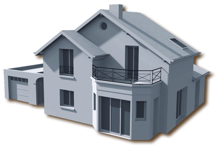Extension en 3D, étude volumétrique pour dossier de permis de construire, projet situé dans le Val-de-Marne