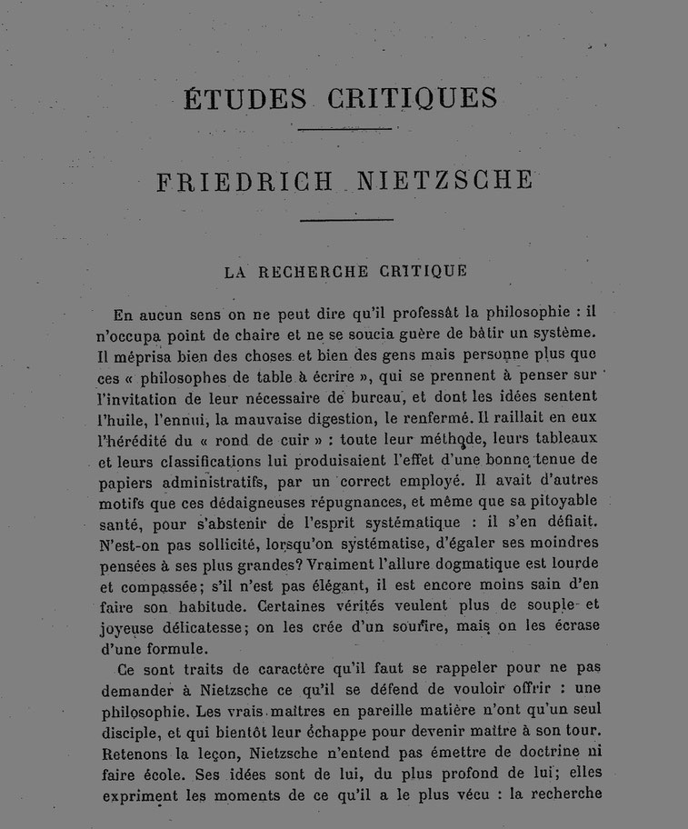 les philosophes français et Nietzsche