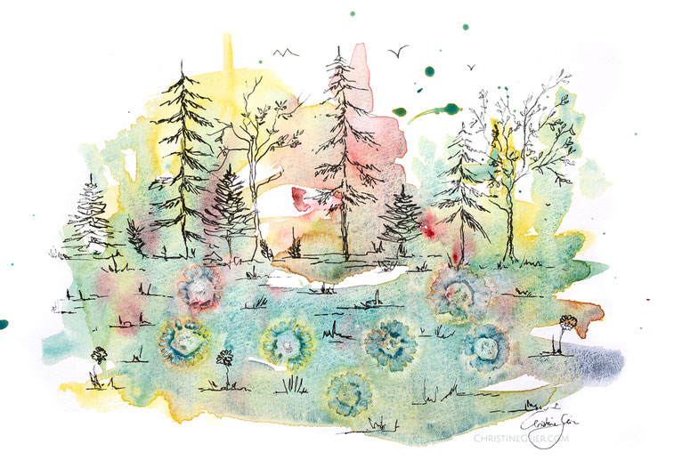 Aquarell, Watercolour, watercolor, aquarela, contemporary art, zeitgenössische kunst, Kreativität, Tutorial, Naturkunst, nature art, botanical art, botanische kunst, illustration, Faber Castell