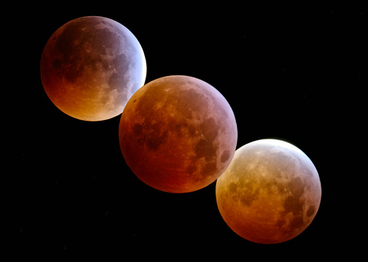 Eclipse de lune du 21 janvier 2019 depuis Vallon-Pont-d'Arc