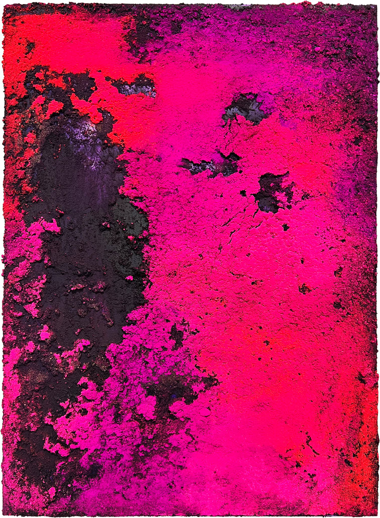 "Purpla Rain" 2024    70 x 50 Acrylfarbe, Sand und Pigment auf Leinwand //sold//
