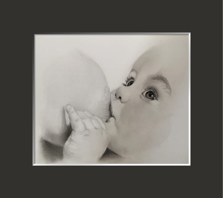 Maternità - Grafite su foglio Pigna 25x25cm 