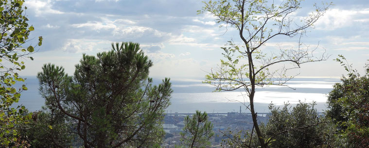 Blick auf das Mittelmeer bei Genua