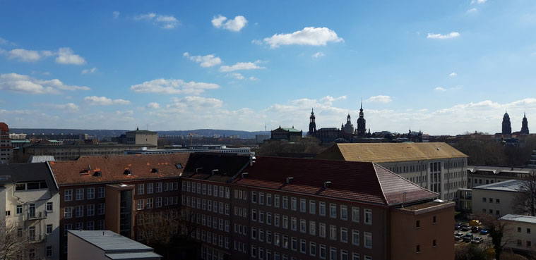 View to the baroque City Center of Dresden