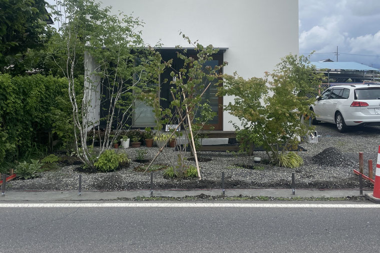 長野県　松本市　建築設計事務所　建築家　news設計室　丸山和男　住宅設計　設計監理　news設計室新事務所　外構工事　ガビオン　ＧＡＢＩＯＮ