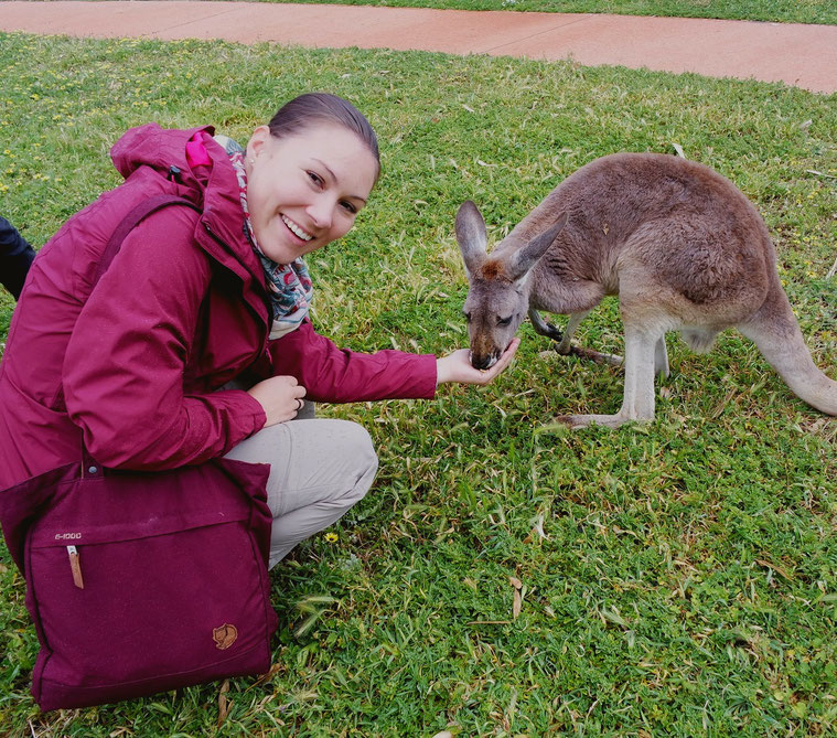 Laura with a kangoroo