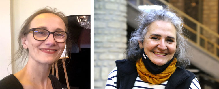 Emmanuelle Legrand-Tedoldi et Marie-Laure Bruneau, graphistes et plasticiennes, scénographient la rencontre artistique et pédagogique sur le thème des 4R.