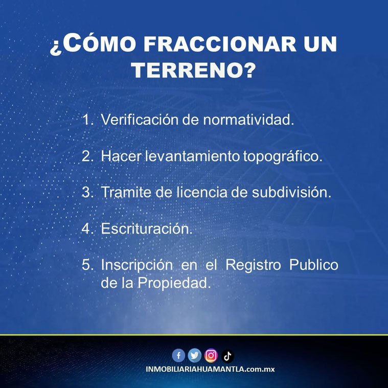 Como fraccionar un terreno