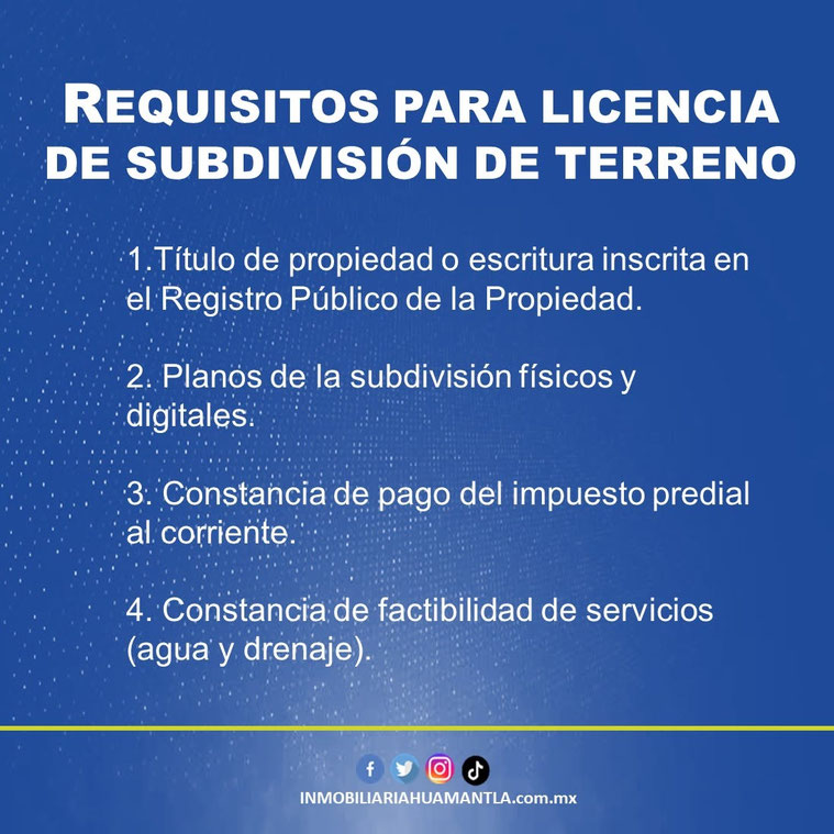 Requisitos para licencia de subdivision de terreno