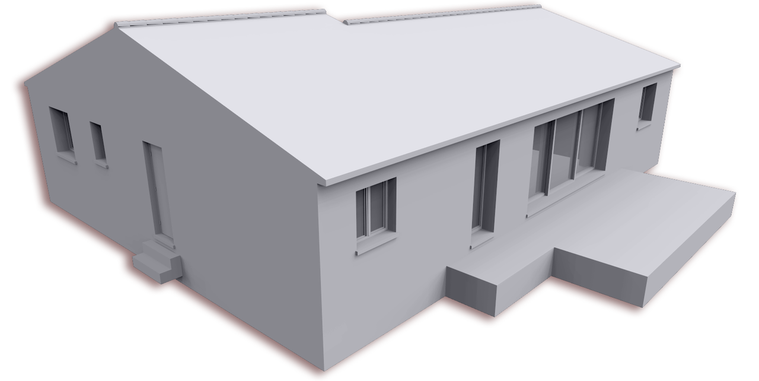 Rendu 3D d’étude volumétrique sans texture, visualisation architecturale conceptuelle