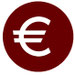 Roter Button mit weissem Eurozeichen