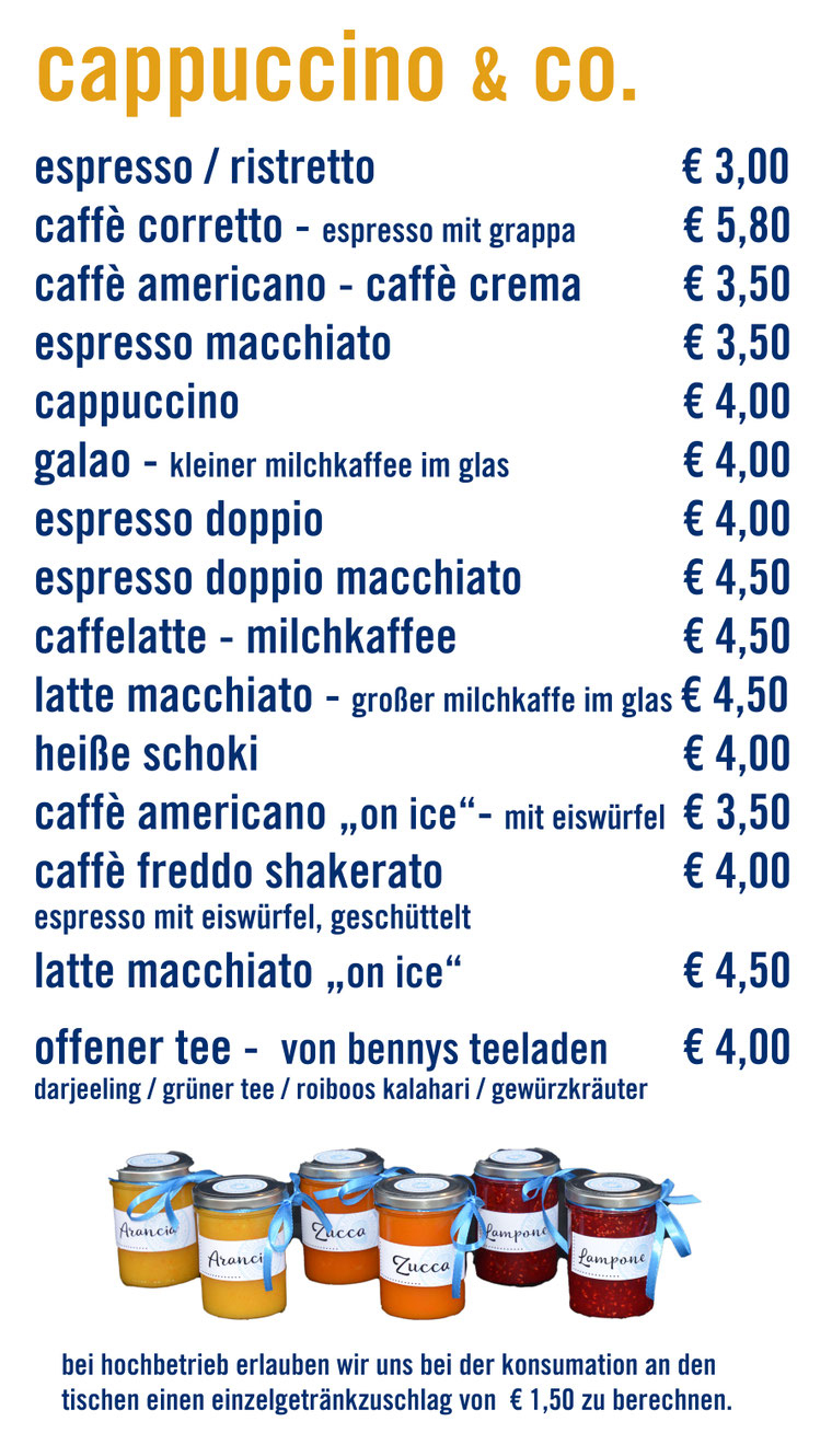 Eis und Kaffee im Piccola Pausa