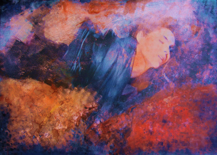 "Volo Tra Le Nuvole Colorate" 1997 50x75 cm