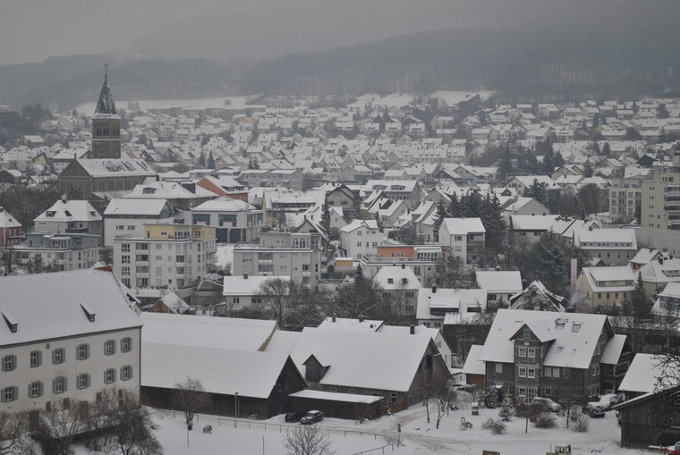 Blick auf das verschneite Wasseralfingen