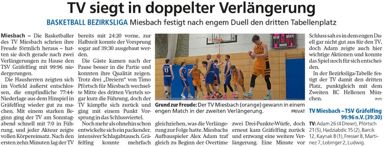 Bericht im Miesbacher Merkur am 27. Januar 2026 - Zum Vergrößern klicken