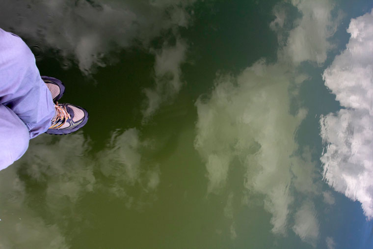 Dunojaus deltos vandenyse atsispindi debesys / Foto: Kristina Stalnionytė