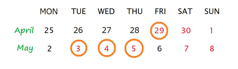 Golden Week Holidays in 2022
