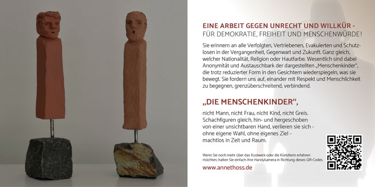2019 Menschenkinder auf Basaltsockel montiert, Sonderedition für die Fa. Schaebens/Moras als Kunstpräsent 2019  www.schaebens.de/unternehmen/kunstengagement