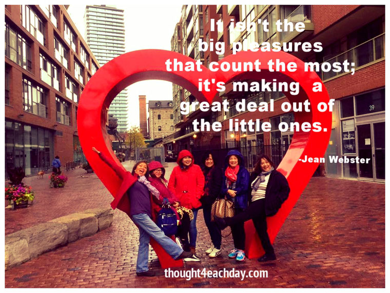 It isn't the big pleasures that count the most; it's making a great deal out of the little ones. ~Jean Webster