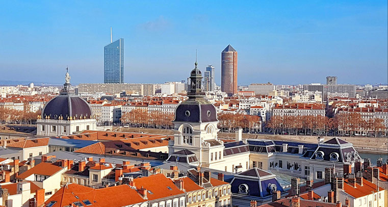 Lyon vue depuis la grande roue de la place Bellecour