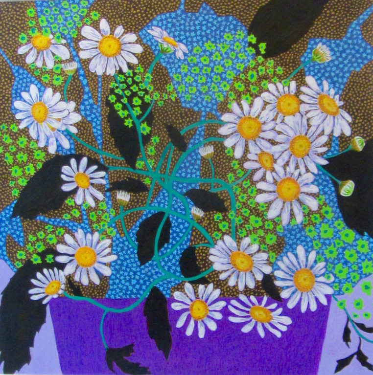 C’est le bouquet. Gouache sur papier. 40X40 cm.