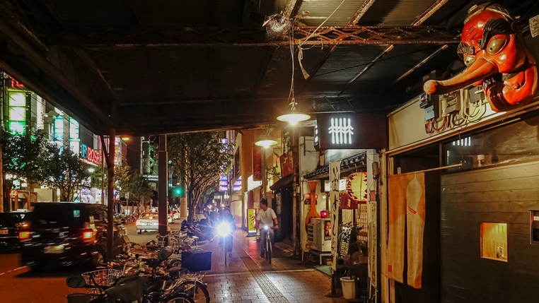 Sortie nocture en vélo, Matsuyama, Japon