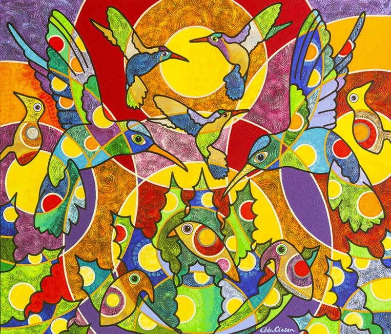 Edda Clasen, contemporary art, arte contemporáneo, zeitgenössische Kunst, Kolibri, Colibries, Hummingbirds