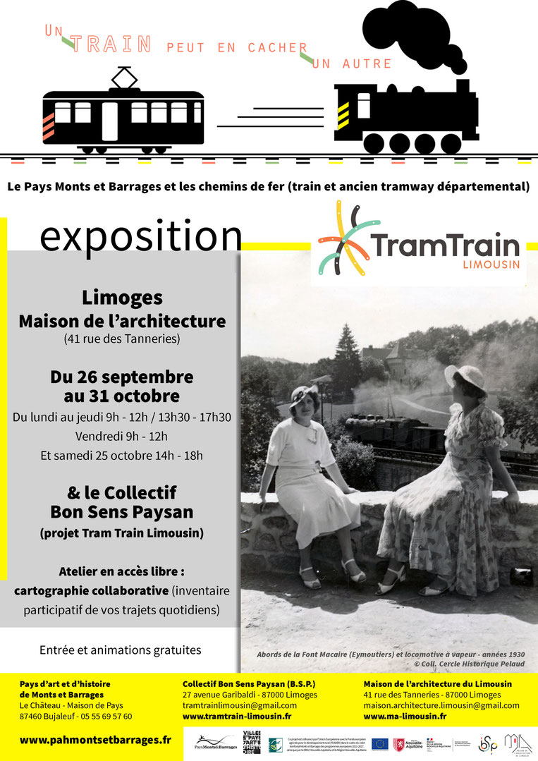 exposition pays d'art et d'histoire pah petr pays monts et barrages un train peut en cacher un autre chemins de fer train tram tramway saint bonnet briance 2025 avril