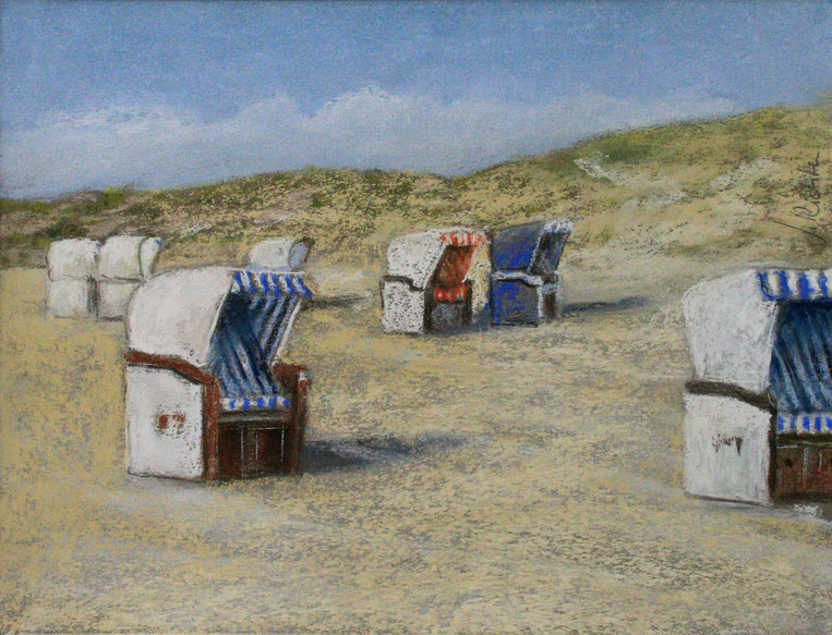 "Strandkörbe" (Pastell), 50 cm x 40 cm