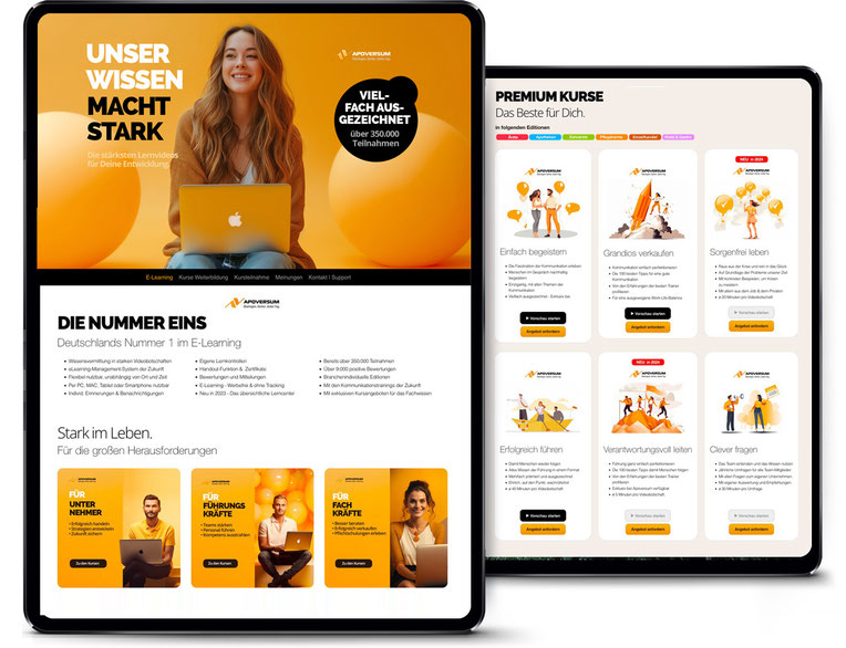 Apoversum Tablet Webdesign Mockup – Responsive Webseite gestaltet von Werbeagentur Berlin digitalgrafik24