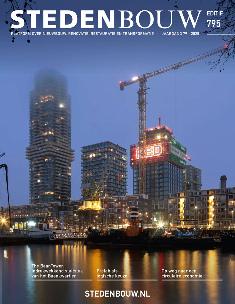 Exterieur, drone-opname van de bouw van het grootschalige nieuwbouwproject SPOT in Amsterdam. Ontworpen door verschillende Architecten waaronder Moederscheim Moonen, Klunder, Door, Kaan, ZZDP en Mei. Gebouwd door Pleijsierbouw en ontwikkeld door COD