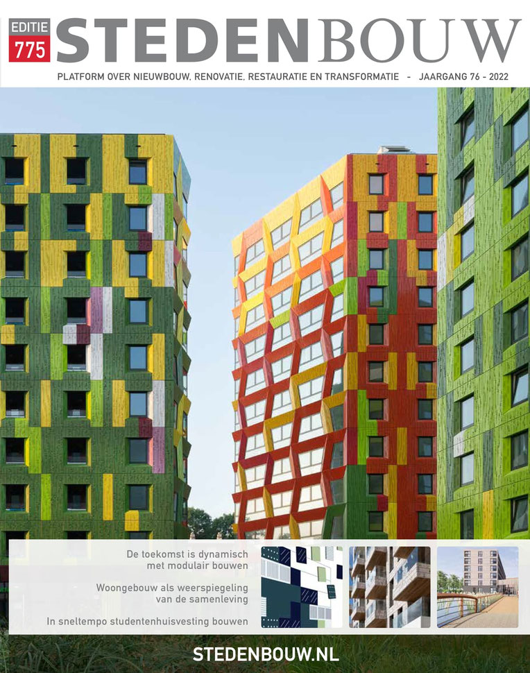 Exterieur, drone-opname van de bouw van het grootschalige nieuwbouwproject SPOT in Amsterdam. Ontworpen door verschillende Architecten waaronder Moederscheim Moonen, Klunder, Door, Kaan, ZZDP en Mei. Gebouwd door Pleijsierbouw en ontwikkeld door COD