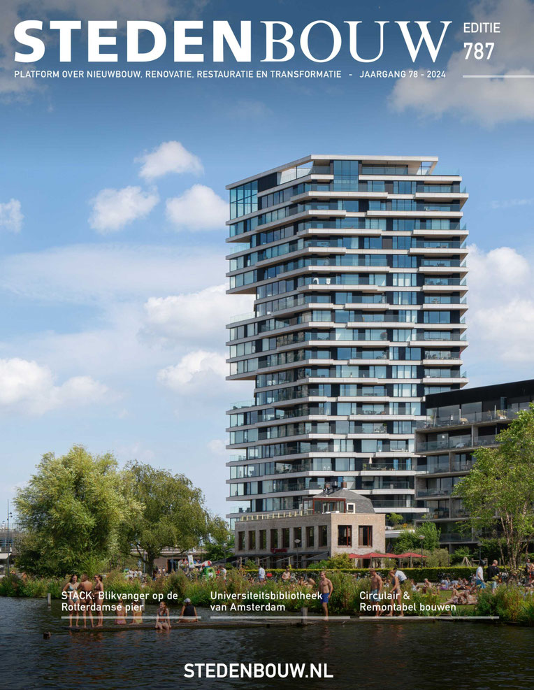 Exterieur, drone-opname van de bouw van het grootschalige nieuwbouwproject SPOT in Amsterdam. Ontworpen door verschillende Architecten waaronder Moederscheim Moonen, Klunder, Door, Kaan, ZZDP en Mei. Gebouwd door Pleijsierbouw en ontwikkeld door COD